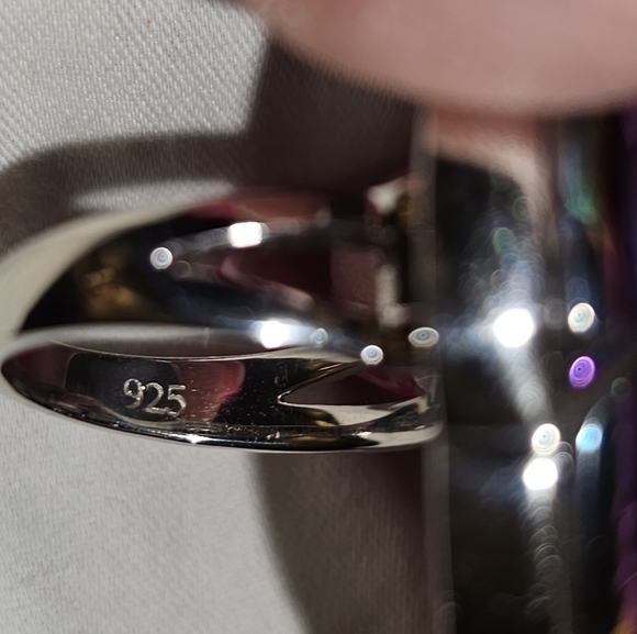 Sz 7, Window Drusy Forest, 925 Silver, 44.0 Carats, Platinum overlay, NWT - Picture 8 of 8